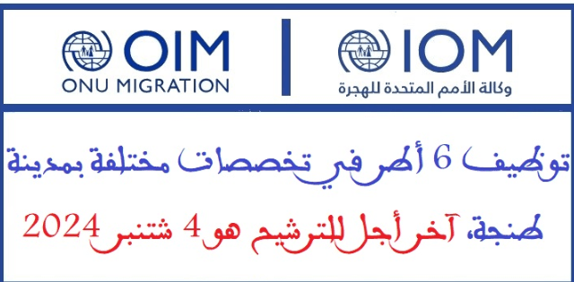 المنظمة الدولية للهجرة: توظيف 6 أطر في تخصصات مختلفة بمدينة طنجة